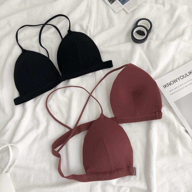 Áo bra gân cài trước nâng ngực nhẹ