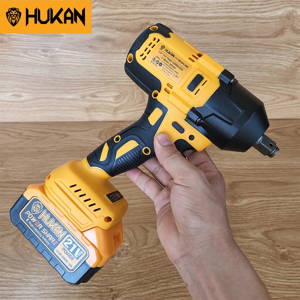 Máy Siết Bulong HUKAN F90 Lực Siết 600Nm, 3 Cấp Chỉnh Lực, Đầu Khẩu 22cm