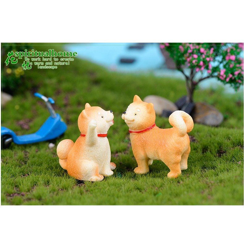 Tiểu Cảnh - Chú chó Shiba vàng làm tiểu cảnh/ charm slime /terrarium/ mô hình trang trí