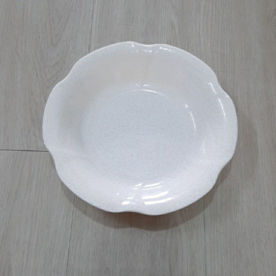 Đĩa tròn Nhựa Memlamine DH106 kiểu vân đá trắng- Chính Hãng -Fataco