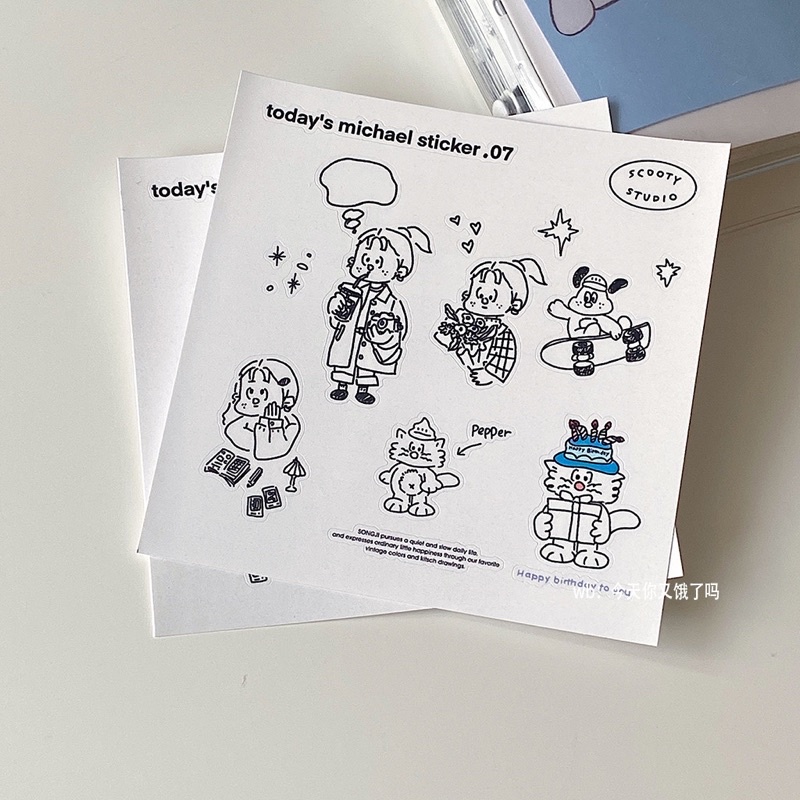 Hình dán/sticker đáng yêu trang trí phong cách basic 006