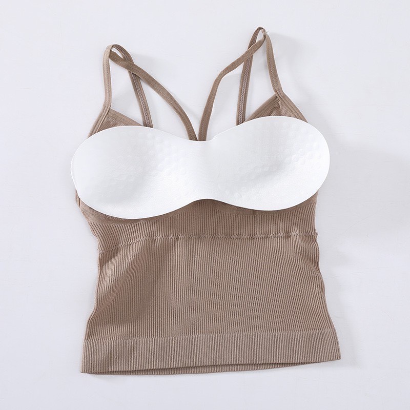 Áo Bra Cotton 2 Dây Dáng Dài Hở Lưng Sexy BR22