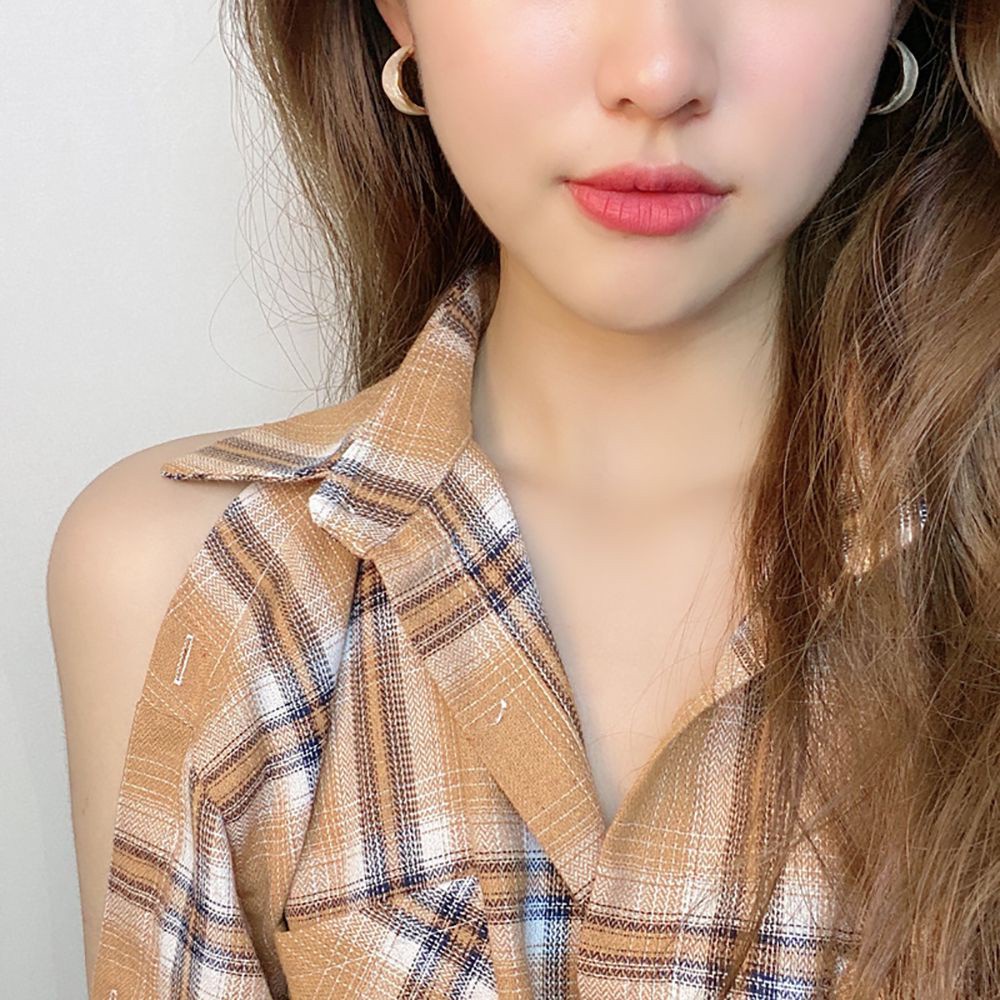 Khuyên tai hình chữ C nhiều màu thời trang Hàn Quốc cổ điển cho nữ