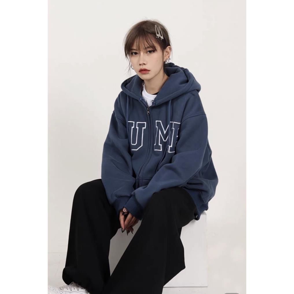 Áo hodie mũ khóa JUMP áo khoác hoodie bo tăm , mũ 2 lớp thu đông nam nữ form rộng oversize hình in cao su sắc nét