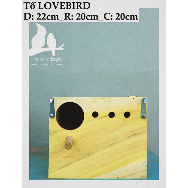 Tổ đẻ vẹt Lovebird (Vẹt tình yêu) mẫu cơ bản.