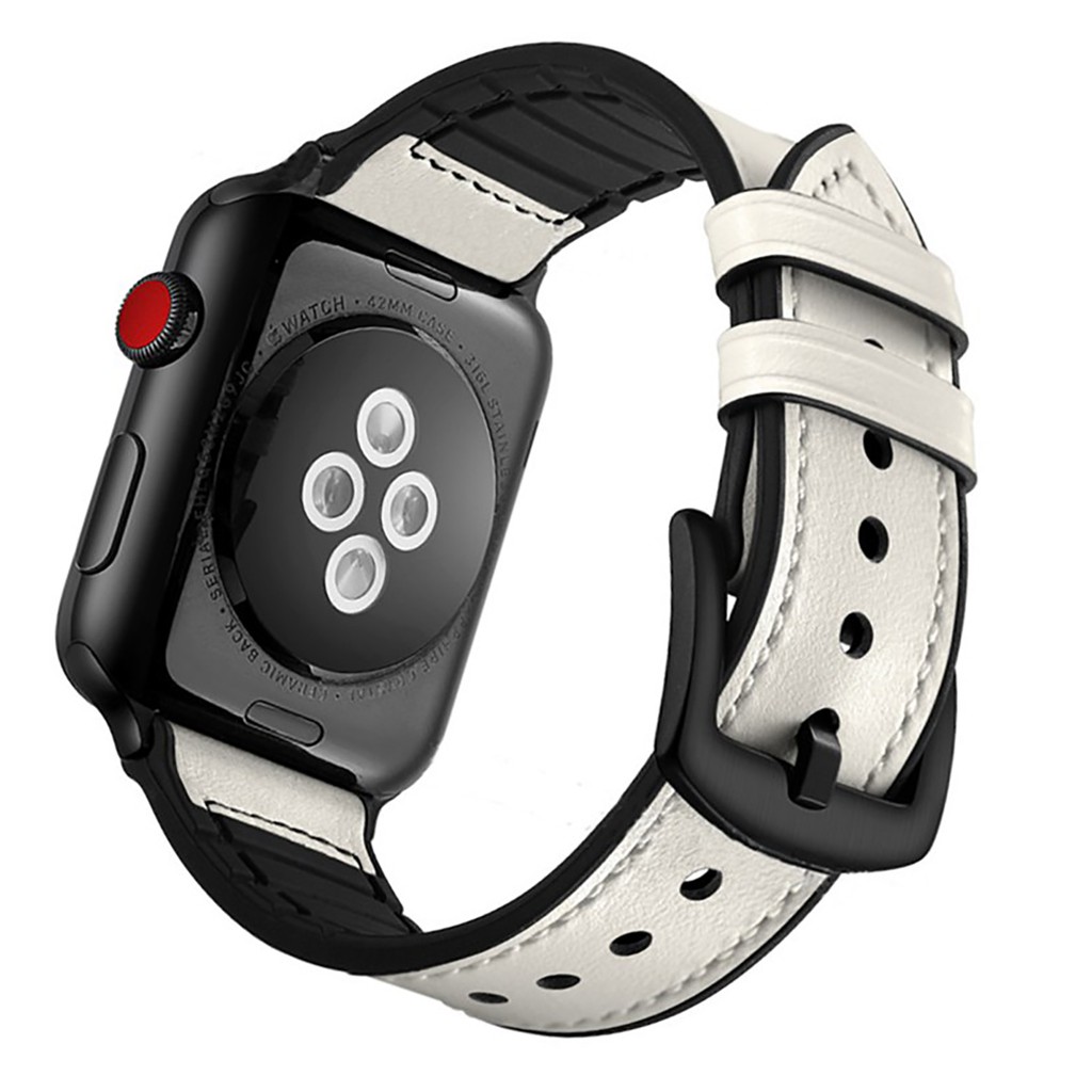 Dây Đeo Bằng Da Thật Mềm Cho Đồng Hồ Thông Minh Apple Watch Series 6 / Se / 5 / 4 / 3 / 2 / 1 Kích Thước 38mm 40mm 42mm 44mm