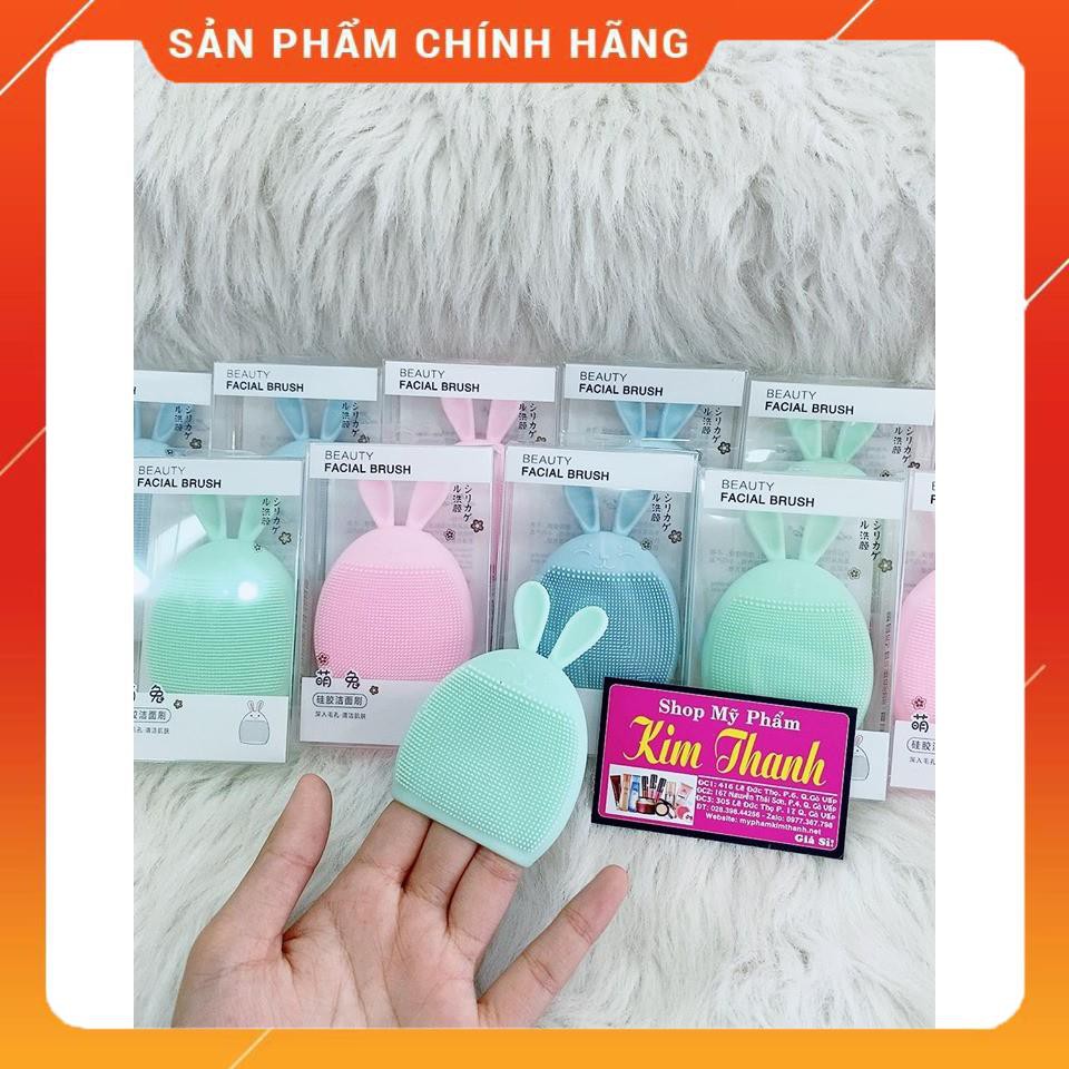 Miếng rửa mặt thỏ silicone tẩy tế bào chết cho da (Giao màu ngẫu nhiên)