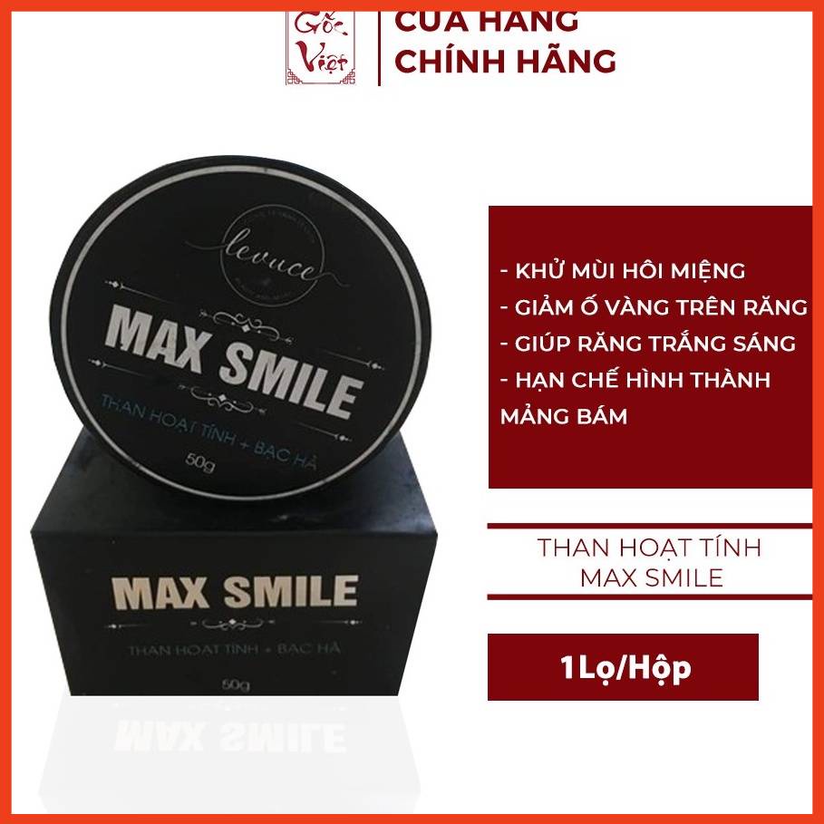 Than Hoạt Tính Trắng Răng MAX Smile Khử Mùi Hôi Miệng Giảm Ố Vàng
