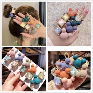  Dây buộc tóc trang trí hình vuông kiểu dáng đơn giản thời trang cho nữ