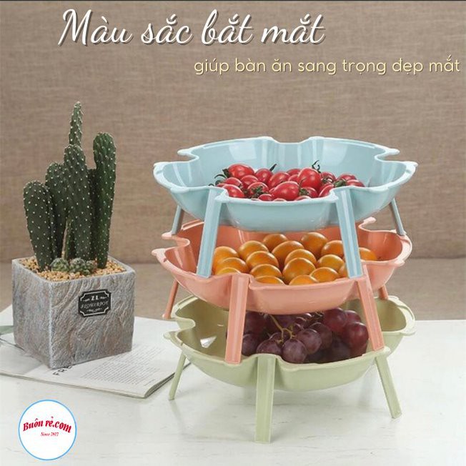 Bộ 3 Đĩa đựng hoa quả Việt Nhật 5697 trang trí bàn ăn - Bộ 3 Khay xếp tầng đựng đồ ăn lẩu,nướng  - 01472