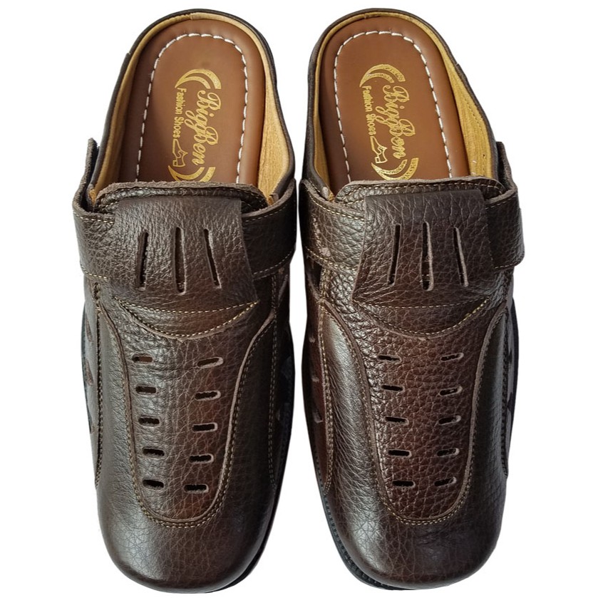 Dép Bít Mũi Rọ Nam Da Bò BIGGBEN Cao Cấp HKD138