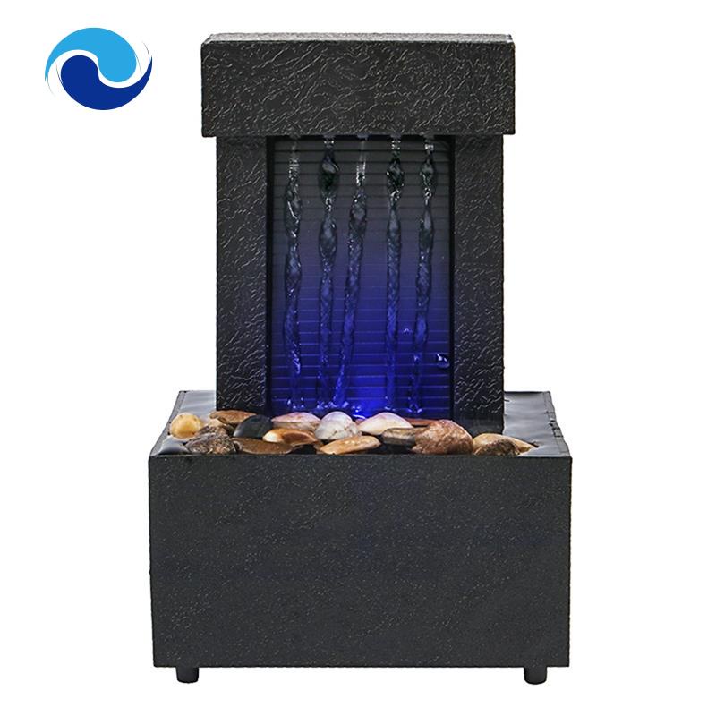 Pebble Meditation Belt LED Lighting Soothing Desktop Fountain, Indoor Waterfall Miniature Life