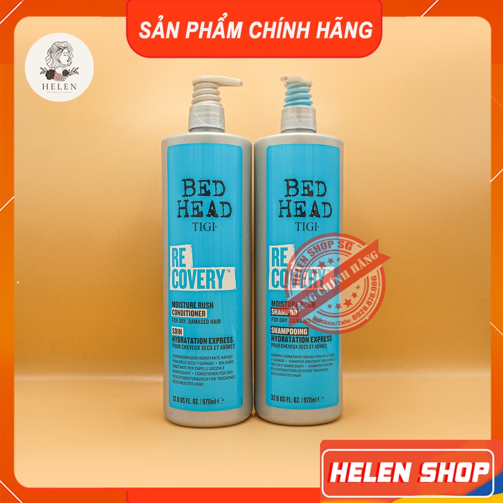 Cặp Dầu Gội Xả TIGI XANH 970ML*2 Dung Tích Khủng TIGI Bed Head Phục Hồi Tóc Hư Tổn | Hàng Chính Hãng