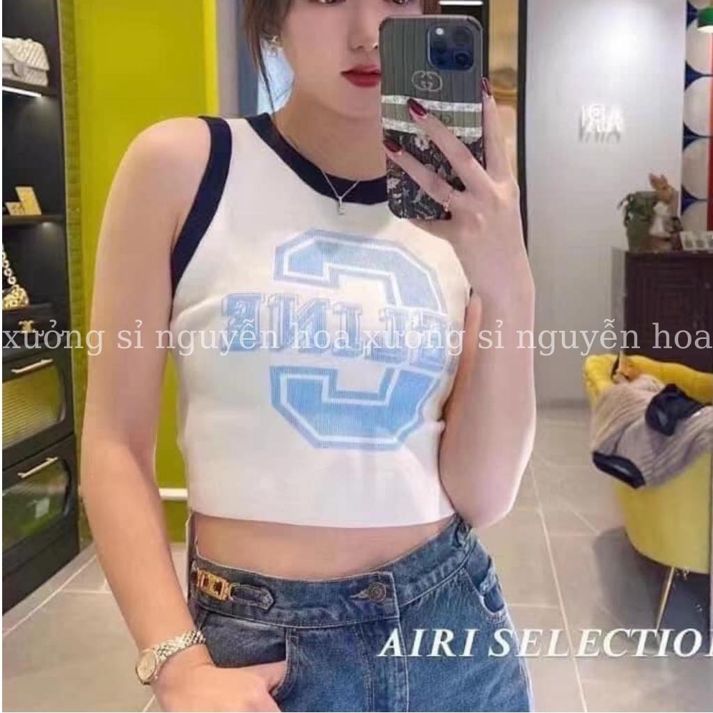 Áo croptop nữ C ba lỗ cổ tròn form dáng ôm body sexy 2 màu trắng đen dễ phối đồ Xưởng Sỉ Nguyễn Hoa