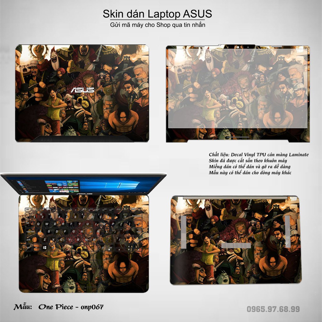 Skin dán Laptop Asus in hình One Piece nhiều mẫu 4 (inbox mã máy cho Shop)