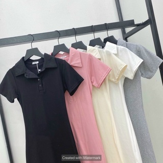/váy body thun polo trơn basic năng động/kèm ảnh thật/