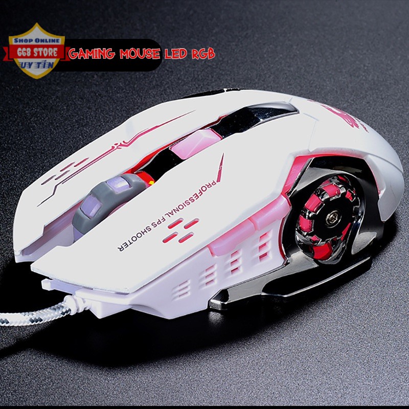 CHUỘT CHƠI GAME, CHUỘT GAMING LED RGB FREE WOLF V5 [TẶNG KÈM LÓT CHUỘT] SIÊU PHẨM GAMING THIẾT KẾ HẦM HỐ CHẤT LƯỢNG CAO | BigBuy360 - bigbuy360.vn