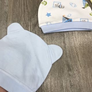 Combo 3 Mũ Cotton Che Thóp Cho Bé Sơ Sinh Mẫu Tai Gấu (Cho Bé Dưới 3 tháng)