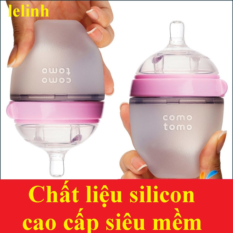 [⚡️FLASH SALE] Bình sữa Comotomo 150ml/250ml,núm ti Como Tomo Baby Bottle silicon siêu mềm cho bé tập bú
