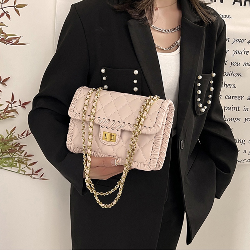 Túi Đeo Vai Đan Tay Phối Dây Xích Thời Trang Cho Nữ