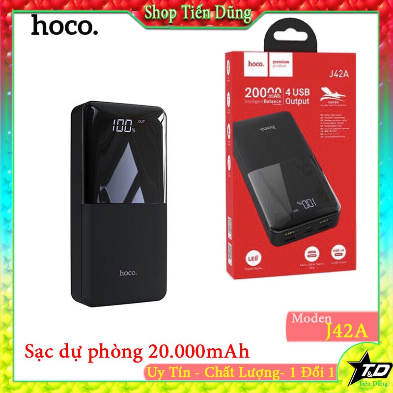 Pin sạc dự phòng Hoco J42A High power 20000mAh 2 cổng input / 4 cổng output