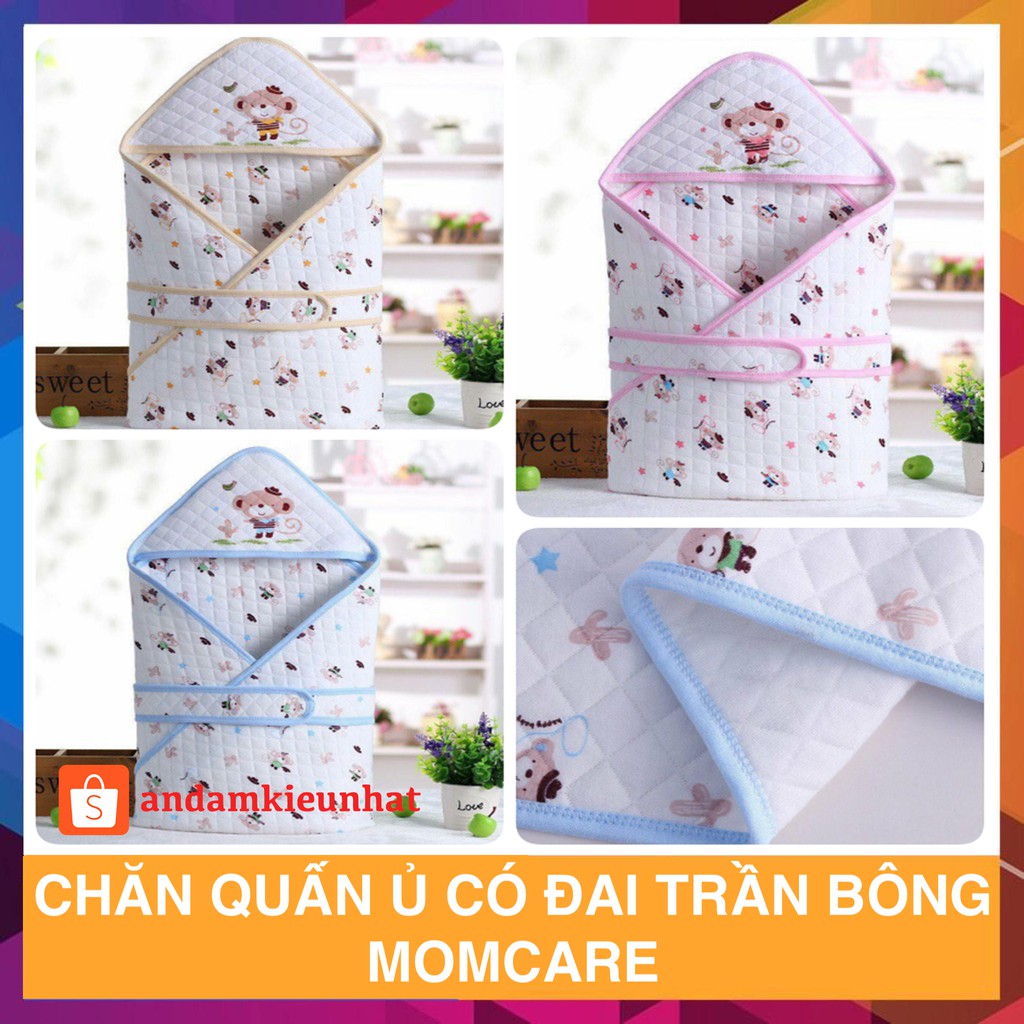 Chăn quấn ủ có đai trần bông Momcare