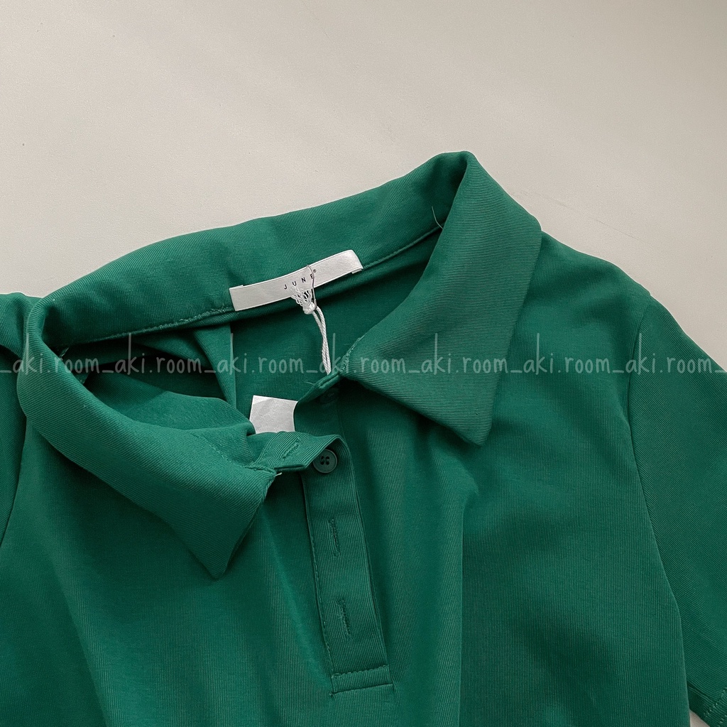 Áo polo dáng ngắn chất thun mịn trơn