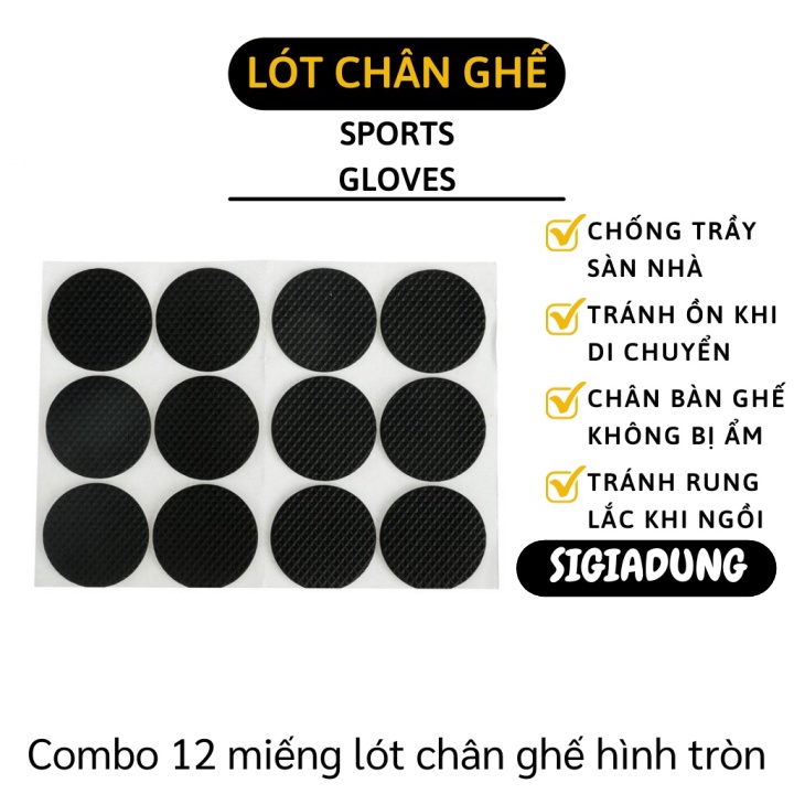 [SGD] Lót Chân Ghế - Combo 12 Miếng Dán Chân Bàn Bảo Vệ Sàn Nhà, Tránh Ồn Khi Di Chuyển 4614