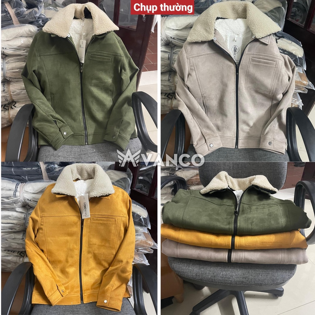 Áo khoác nam da lộn đẹp cổ lông tháo rời có lót lông, jacket Romhear Basic cao cấp mùa đông AVANCO AV99