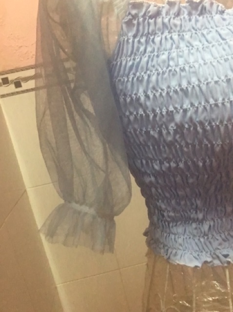 Áo voan nhún tay lưới