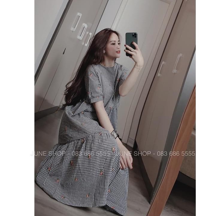 Váy bầu 💗 FREESHIP ⚡️ Đầm bầu công sở mềm mịn freesize từ 45 đến 75kg