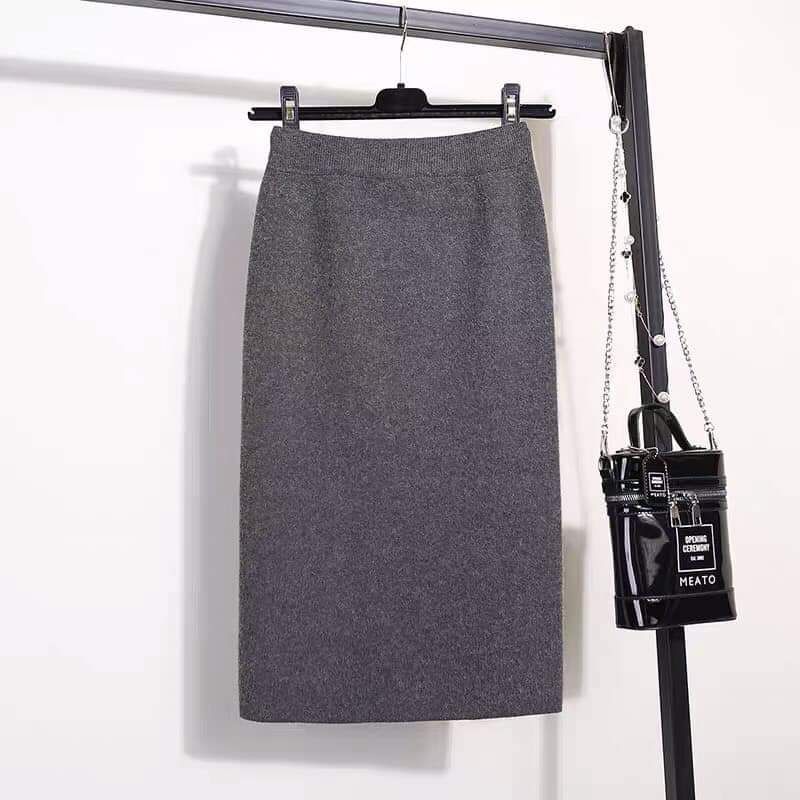 Chân váy len thỏ trơn hàng QCL1