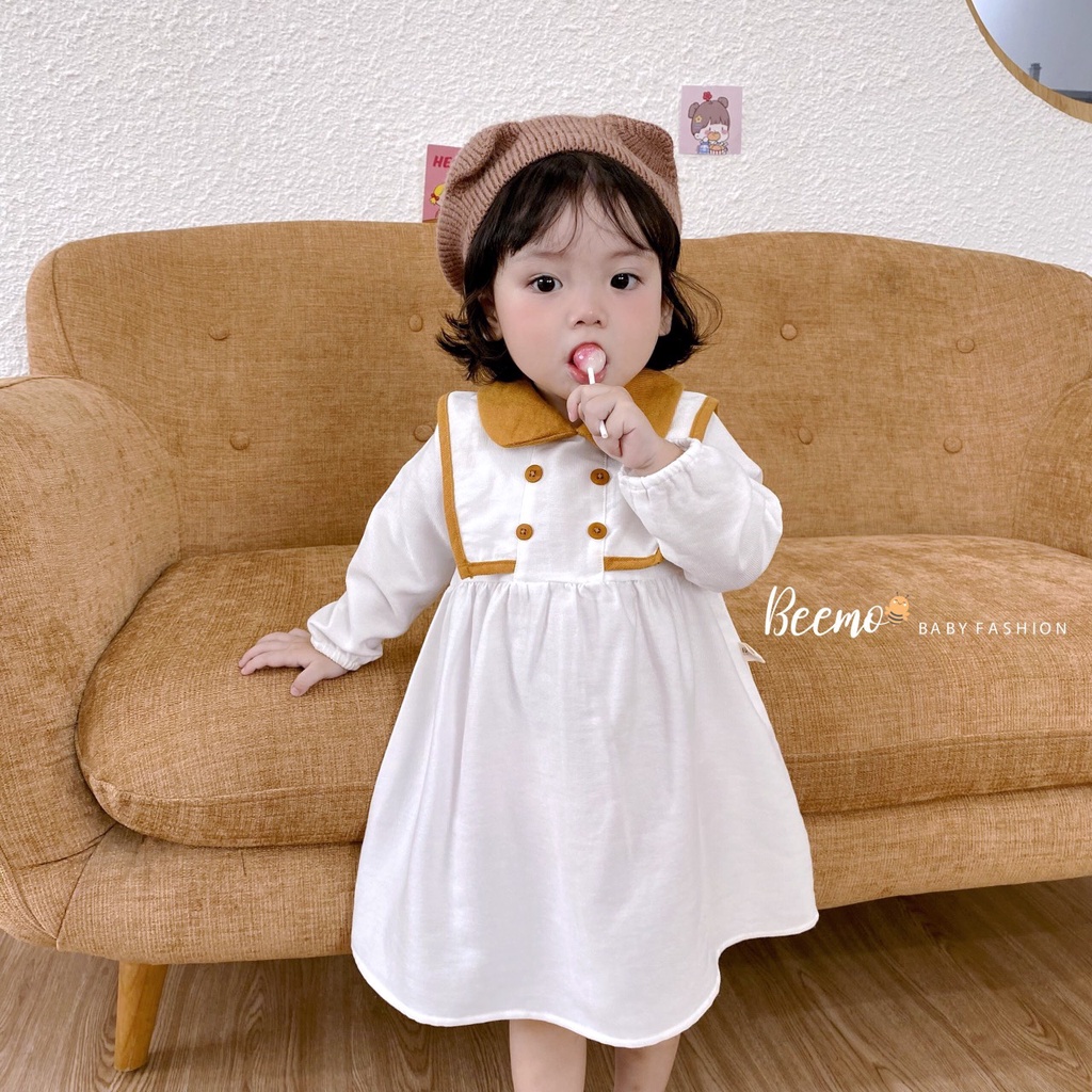 Váy bé gái xinh xắn, dễ thương, đầm thuỷ thủ phối cổ sành điệu cho bé