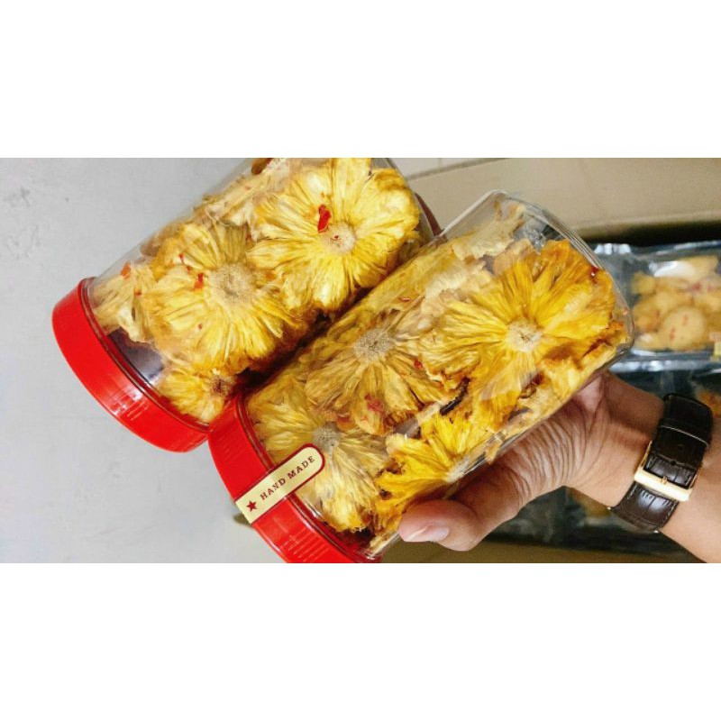Thơm Sấy Muối Ớt Lon 250GR[FREE SHIP] TỪ ĐƠN 50K, [Loại Đặc Biệt] Hàng Ngon Nhà Làm