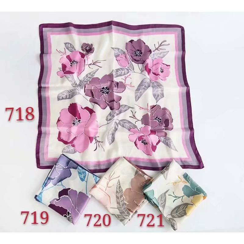 Khăn Choàng Lụa In Hình Vuông 70CM (27.5*27.5 Inches) WJ1026-90
