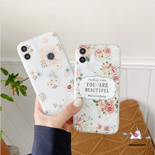 Ốp điện thoại TPU mềm in họa tiết hoa cho iPhone 12 11 Pro Max 6 6s 7 8 Plus X XR XS MAX SE2020