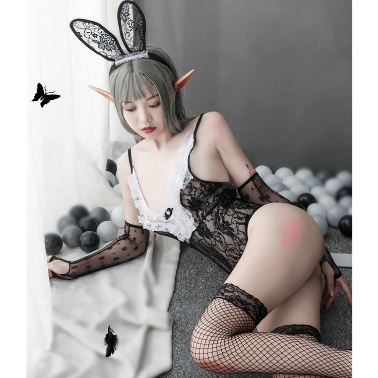 Bộ Đồ Lót Ren Hóa Trang Cô Gái Thỏ Plus Size Quyến Rũ | BigBuy360 - bigbuy360.vn
