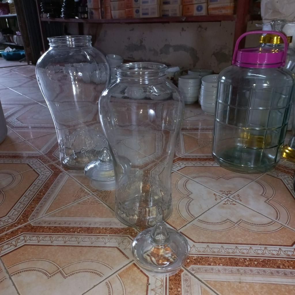 BÌNH THỦY TINH NGÂM SÂM CHÂN MÂY, HÀNG THÁI LAN, TRONG SUỐT, DÀY DẶN. 5L, 10L, 15L