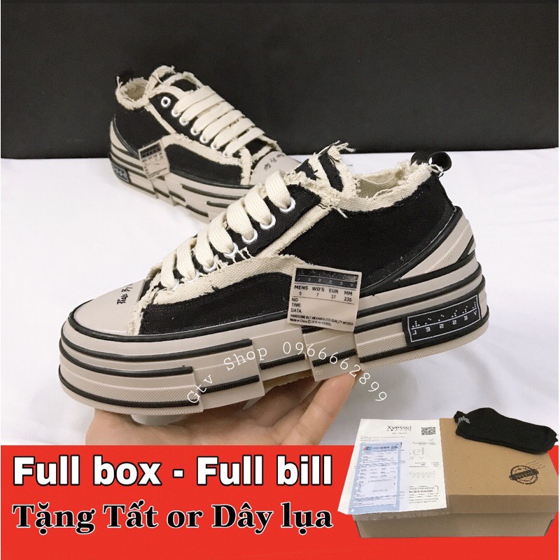 [FULL BOX - FULL BILL, Tặng Tất or Dây lụa] Giày thể thao nam nữ XVessel style rách cái bang.  .