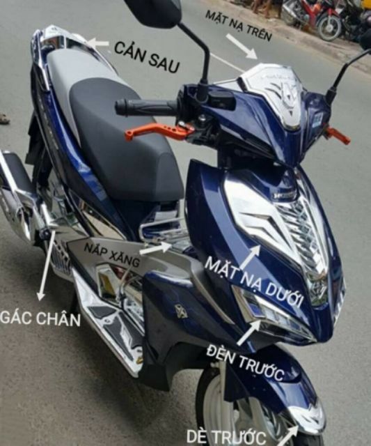 [MiễnShipĐơn100k] Ốp Xe Airblade 2016-2019 Crome Chính Hãng, Phụ Kiện Crom Honda Air Blade AB 2017 2018