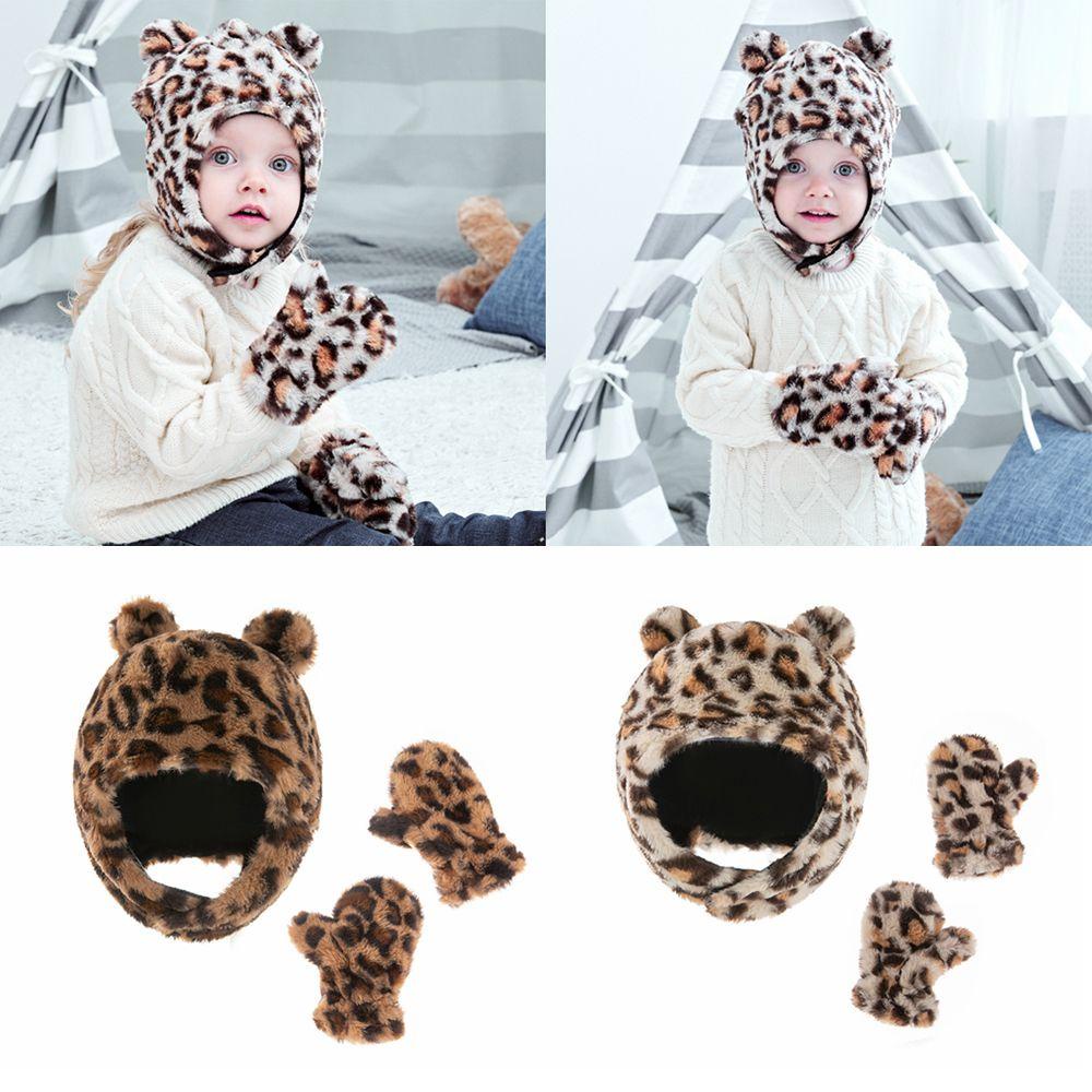 JONYE Set Găng Tay + Mũ + Găng Tay Mùa Đông Mềm Mại Cho Bé 1-4 Tuổi