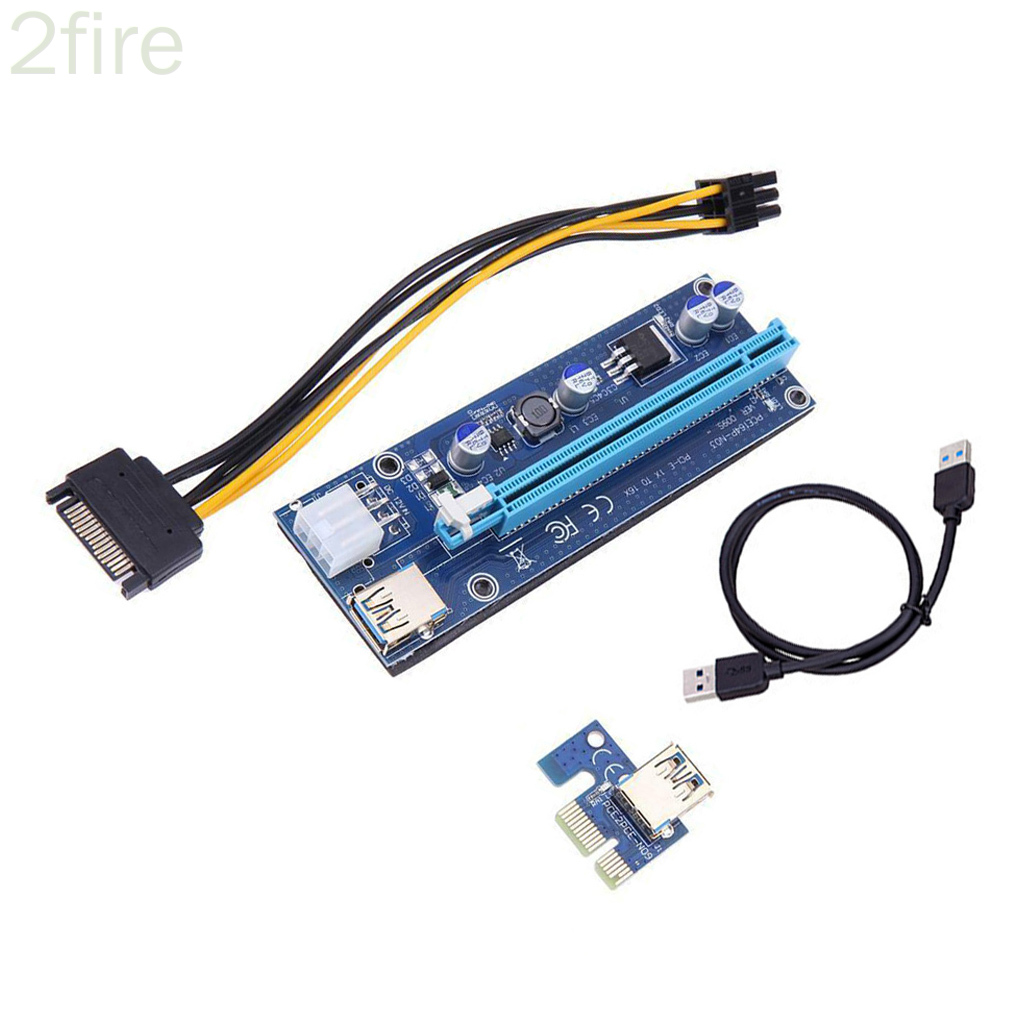 PCI-E Riser Board USB 3.0 PCI-E Extender Board GPU 1x to 16x Adapter Board with 6pin Interface
