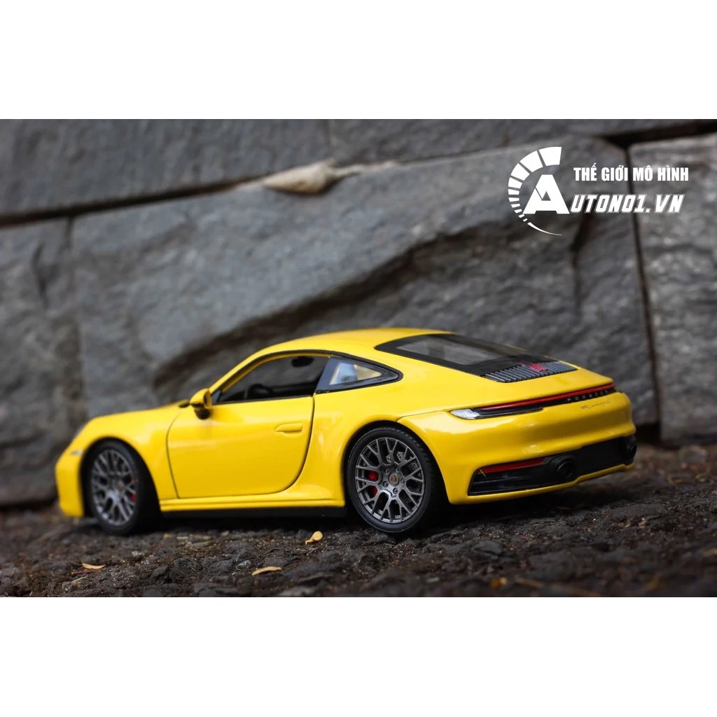 MÔ HÌNH XE PORSCHE 911 CARRERA 4S YELLOW 1:24 WELLY 7250