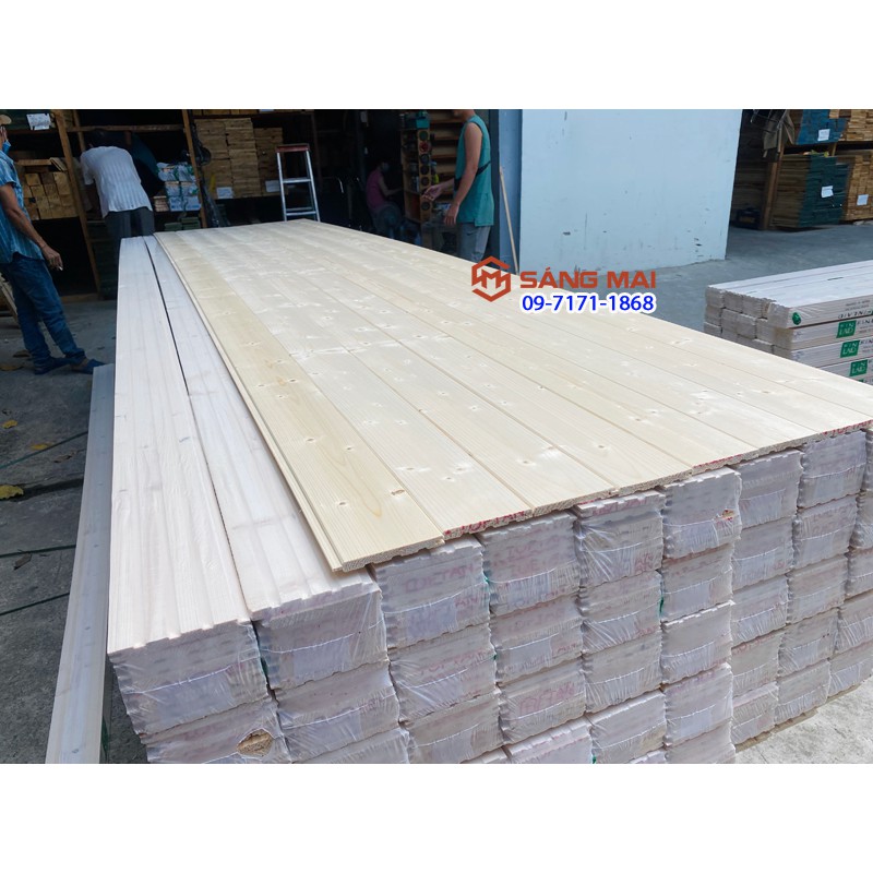 [MS120] Gỗ thông ốp quầy bar, gỗ ốp tường, ốp trần dài 120cm x 12cm x 1,2cm có rảnh âm dương ghép với nhau