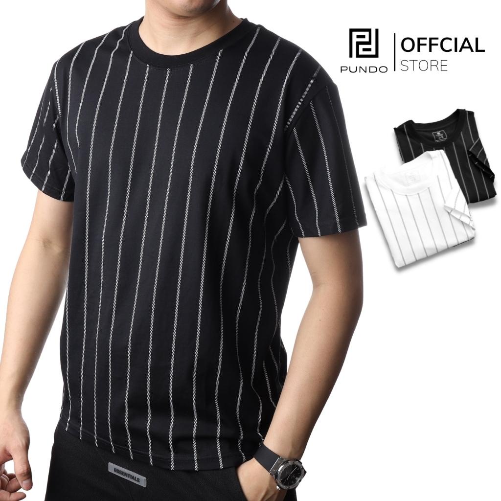Áo thun nam cổ tròn đẹp ngắn tay chất vải cotton cao cấp, mẫu kẻ sọc dễ phối PUNDO ATPD067