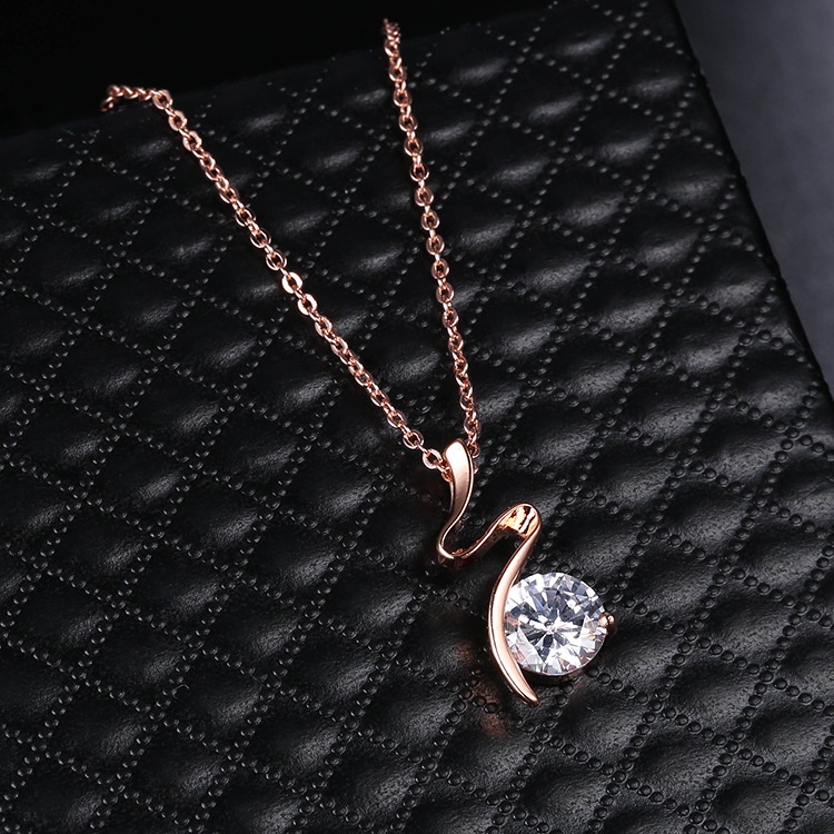 Vòng cổ đính đá zircon màu vàng hồng phong cách Nhật Hàn thời trang cho nữ