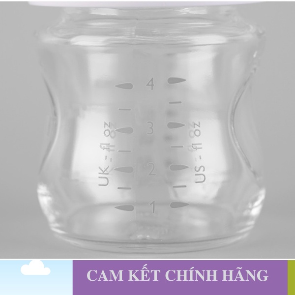 Bình sữa Philips Avent thủy tinh 120ml Natural Cổ Rộng Chống Đầy Hơi Chống Sặc - 1 Đổi 1 Nếu Lỗi NSX