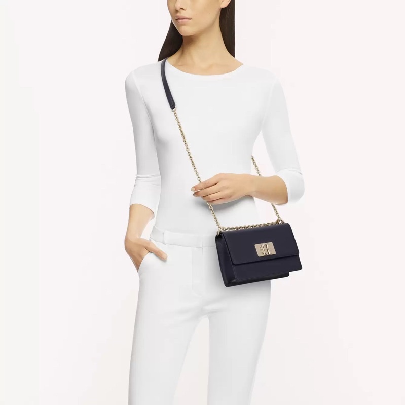 Túi Furla 1927 mini Crossbody xanh navy Hàng xuất xịn