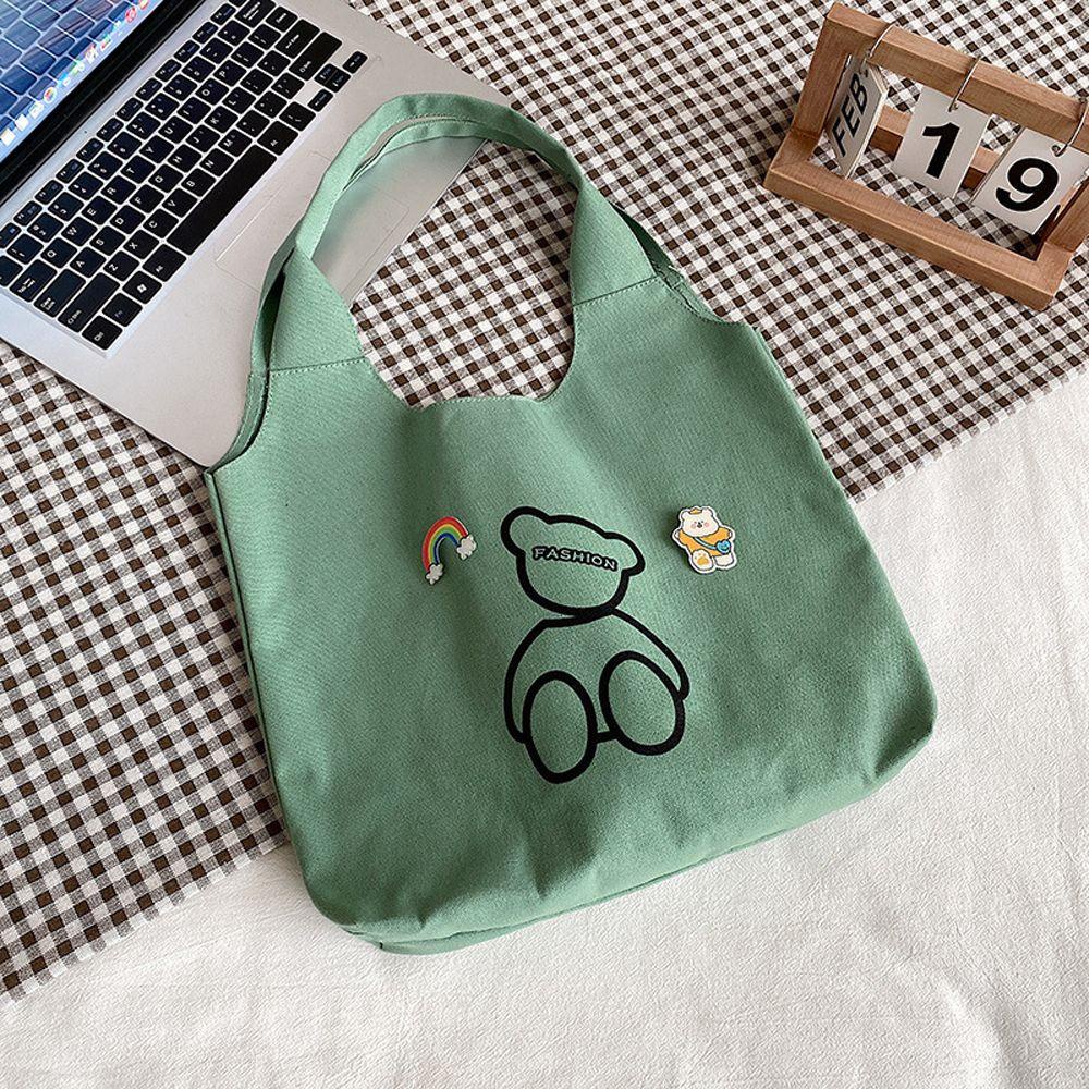 Túi Canvas Đeo Vai Sức Chứa Lớn Họa Tiết Hoạt Hình Cho Nữ