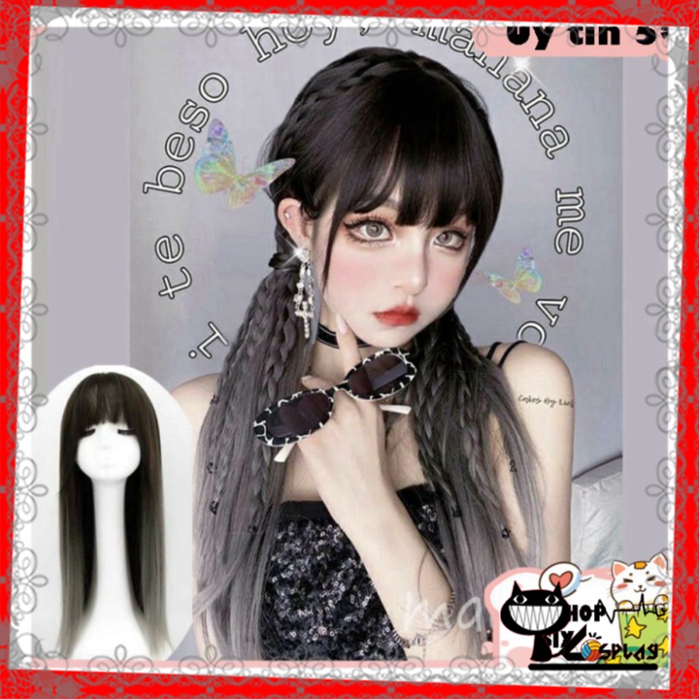 [Sẵn] Wig/Tóc giả nguyên đầu cá tính Ombre xám trắng - teen/lolita/cosplay QS146 [Miu Cosplay]